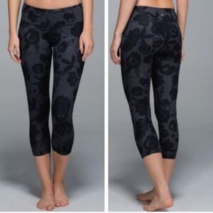 lululemon athletica Black Floral Leggings